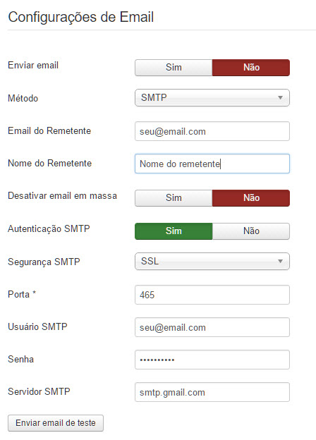 gmail joomla